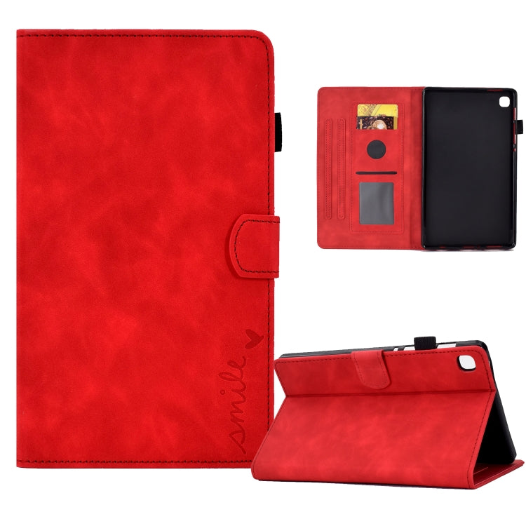 For Samsung Galaxy Tab A7 10.4 2020 T500 Embossed Smile Flip Tablet Leather Case