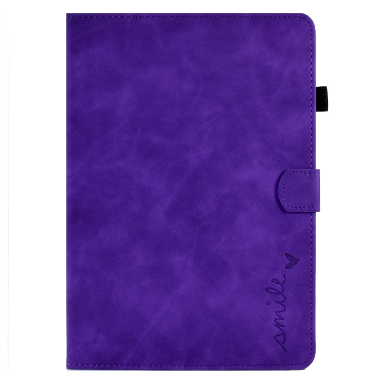 For Lenovo Tab M10 Embossed Smile Flip Tablet Leather Case