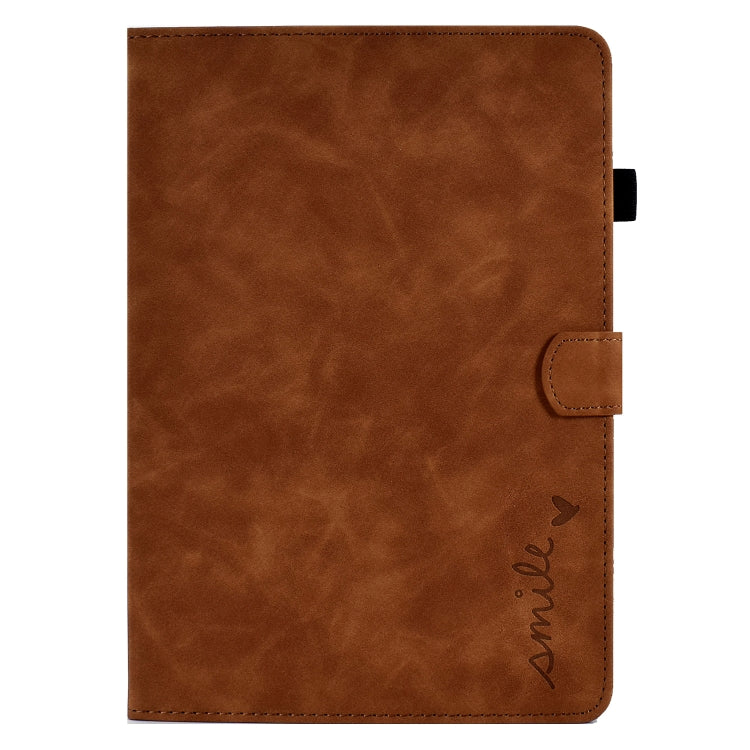 For Lenovo Tab M10 Embossed Smile Flip Tablet Leather Case