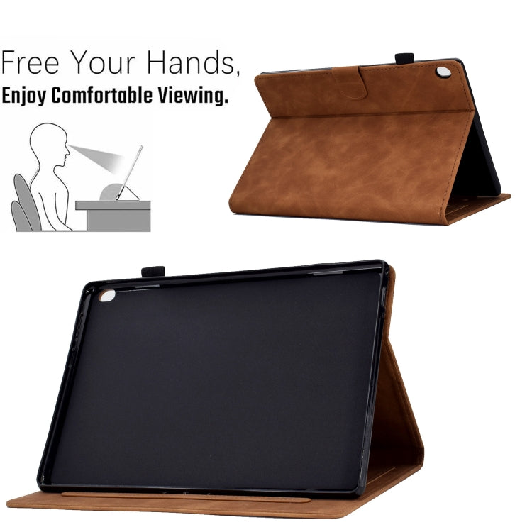 For Lenovo Tab M10 Embossed Smile Flip Tablet Leather Case