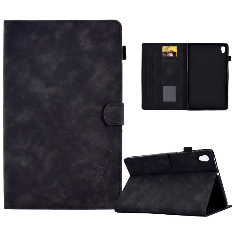 For Lenovo Tab M10 HD Gen 2 Embossed Smile Flip Tablet Leather Case