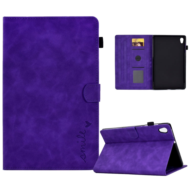 For Lenovo Tab M10 HD Gen 2 Embossed Smile Flip Tablet Leather Case
