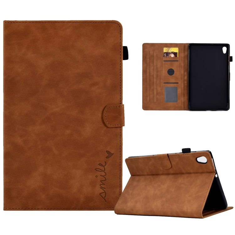 For Lenovo Tab M10 HD Gen 2 Embossed Smile Flip Tablet Leather Case