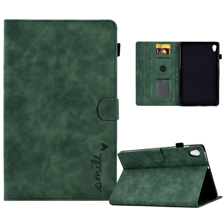 For Lenovo Tab M10 HD Gen 2 Embossed Smile Flip Tablet Leather Case