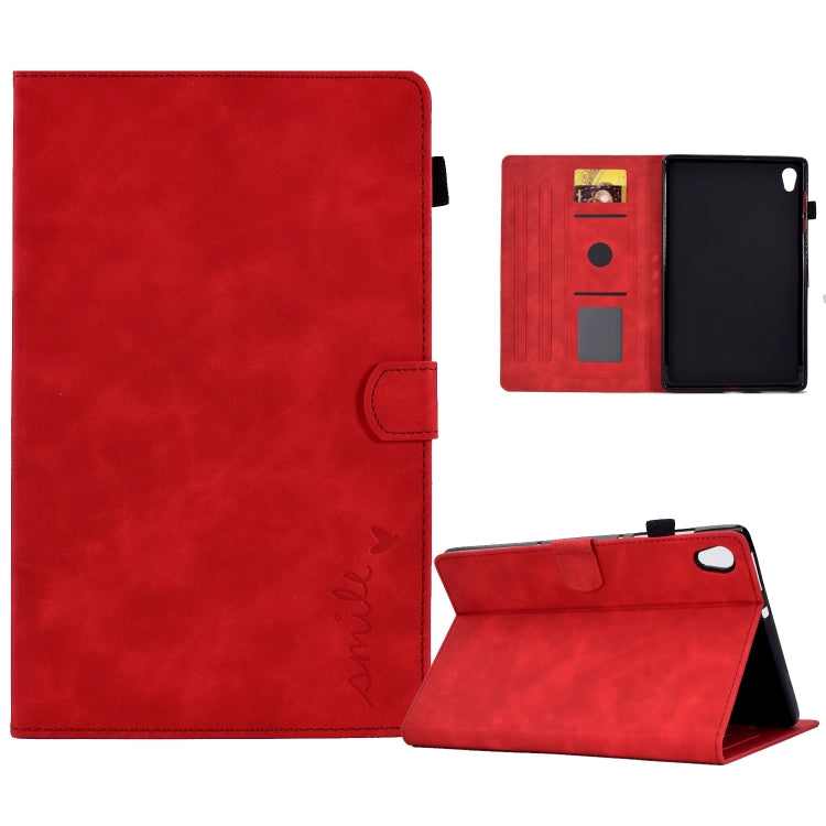 For Lenovo Tab M10 HD Gen 2 Embossed Smile Flip Tablet Leather Case