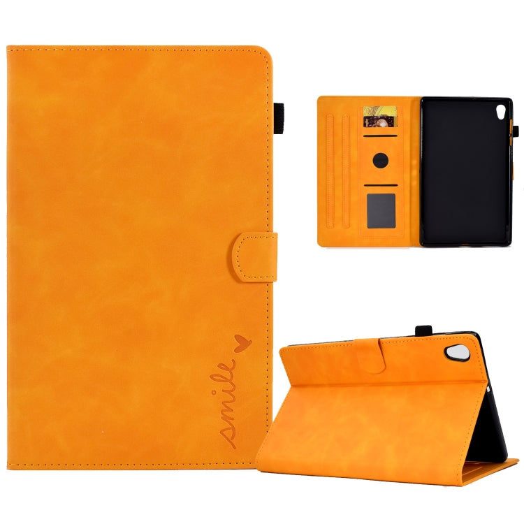 For Lenovo Tab M10 HD Gen 2 Embossed Smile Flip Tablet Leather Case