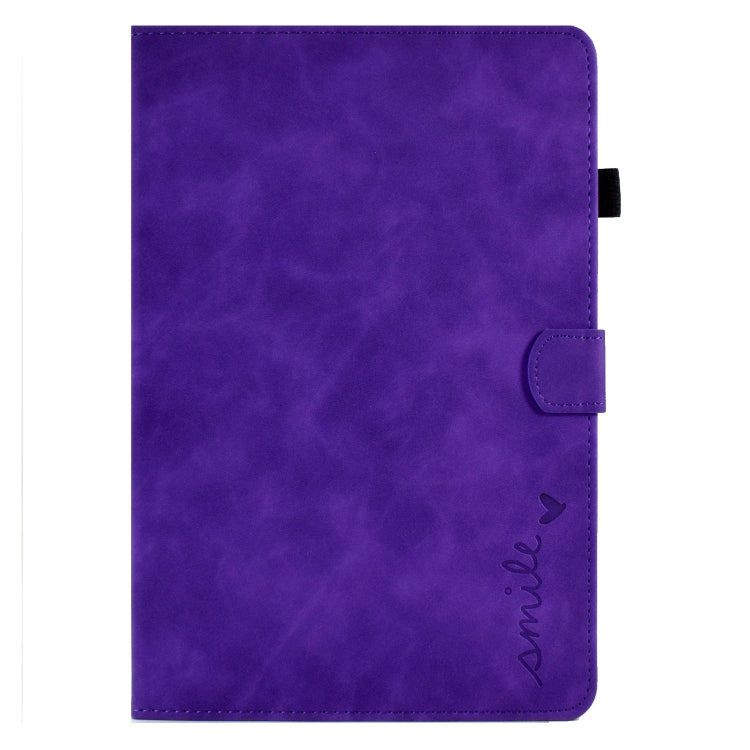 For Lenovo M10 Plus Embossed Smile Flip Tablet Leather Case