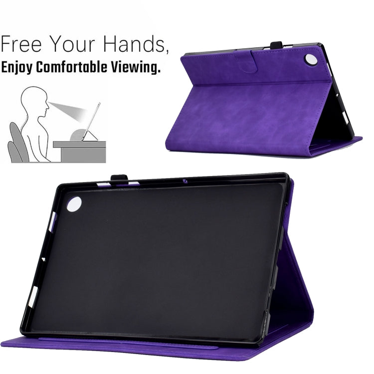 For Lenovo M10 Plus Embossed Smile Flip Tablet Leather Case