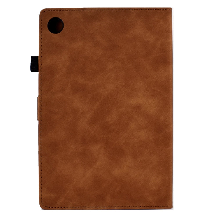 For Lenovo M10 Plus Embossed Smile Flip Tablet Leather Case