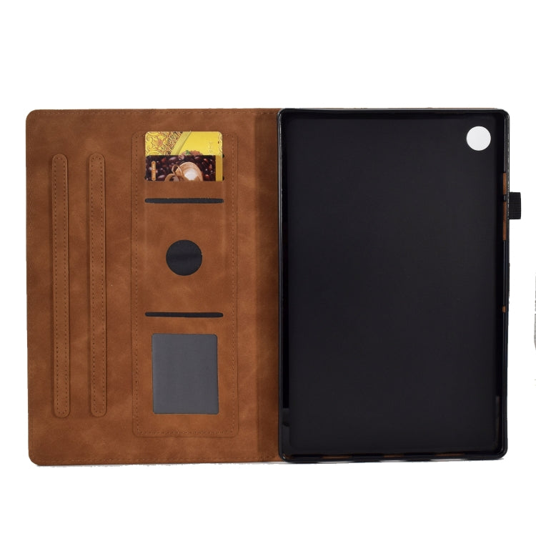 For Lenovo M10 Plus Embossed Smile Flip Tablet Leather Case