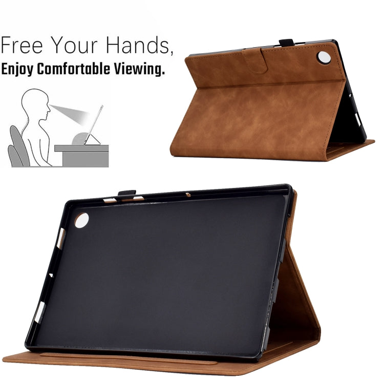 For Lenovo M10 Plus Embossed Smile Flip Tablet Leather Case