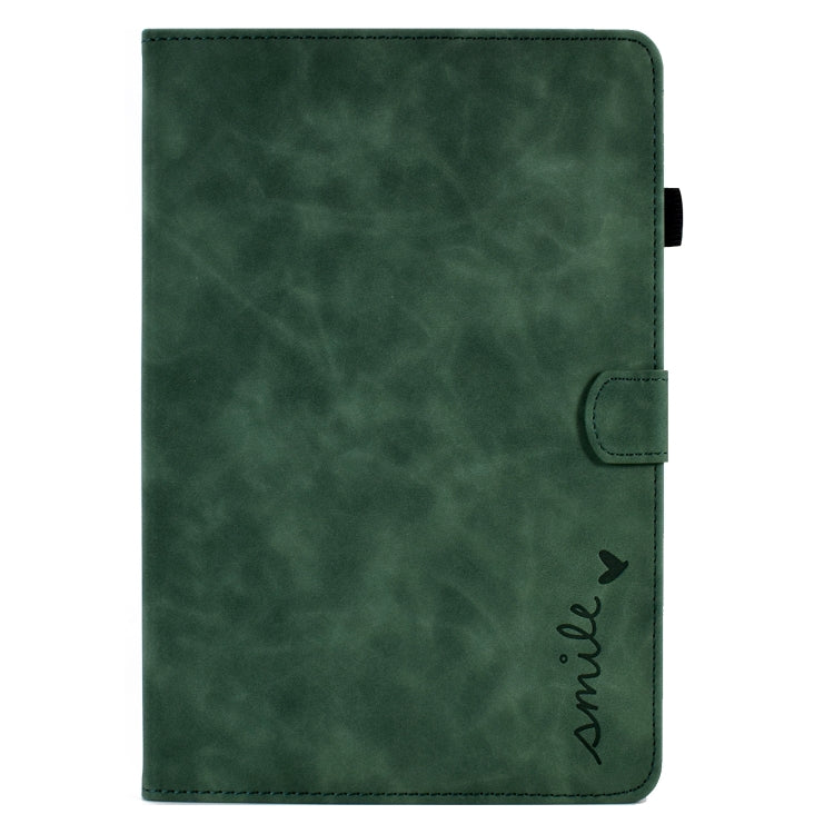 For Lenovo M10 Plus Embossed Smile Flip Tablet Leather Case