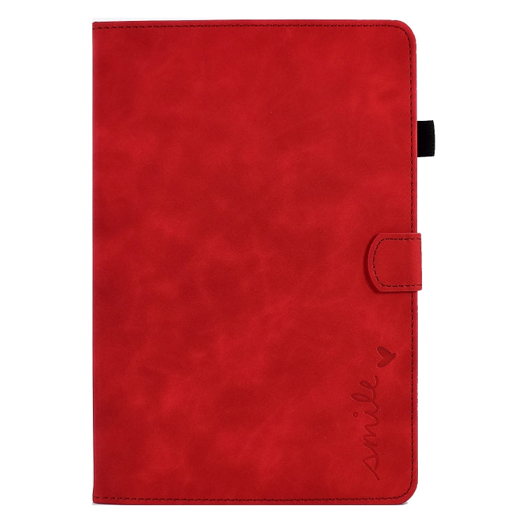 For Lenovo M10 Plus Embossed Smile Flip Tablet Leather Case