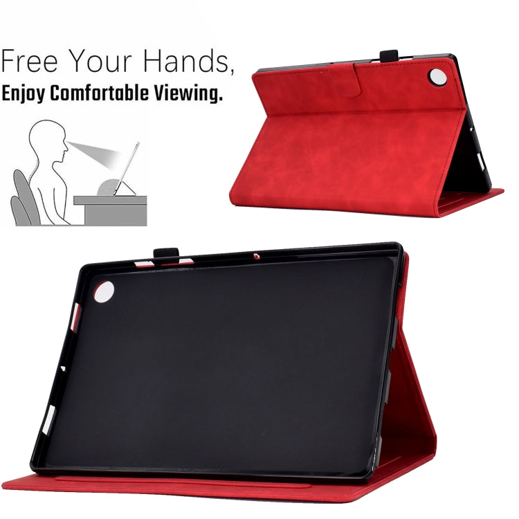 For Lenovo M10 Plus Embossed Smile Flip Tablet Leather Case