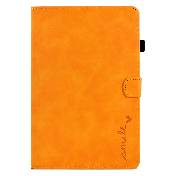 For Lenovo M10 Plus Embossed Smile Flip Tablet Leather Case