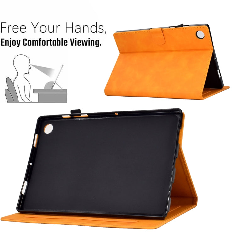 For Lenovo M10 Plus Embossed Smile Flip Tablet Leather Case