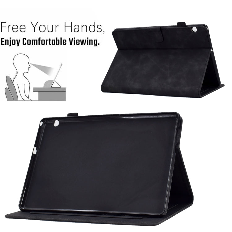 For Huawei MediaPad T5 Embossed Smile Flip Tablet Leather Case