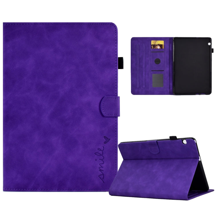 For Huawei MediaPad T5 Embossed Smile Flip Tablet Leather Case
