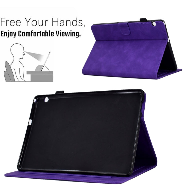 For Huawei MediaPad T5 Embossed Smile Flip Tablet Leather Case