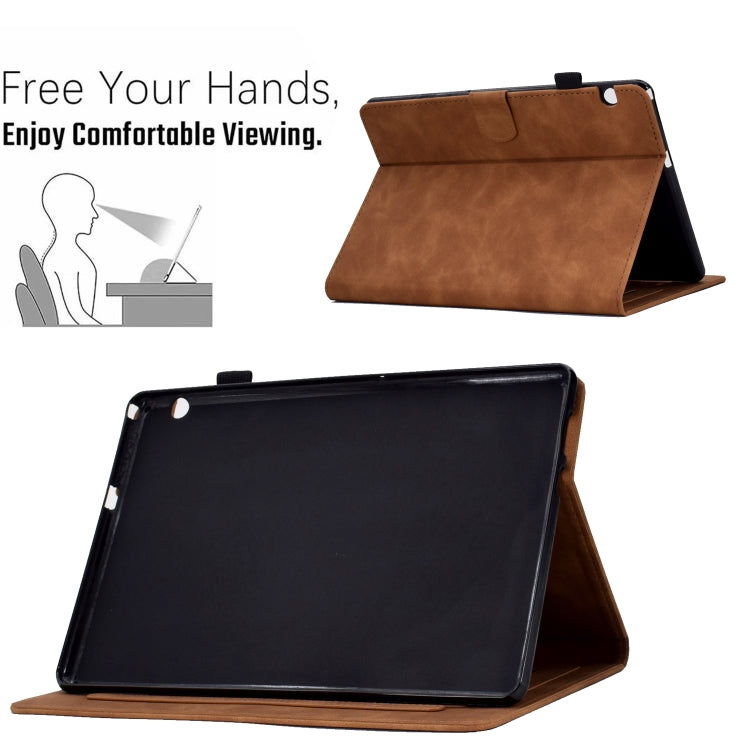 For Huawei MediaPad T5 Embossed Smile Flip Tablet Leather Case