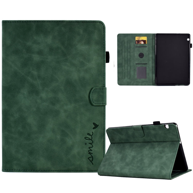 For Huawei MediaPad T5 Embossed Smile Flip Tablet Leather Case