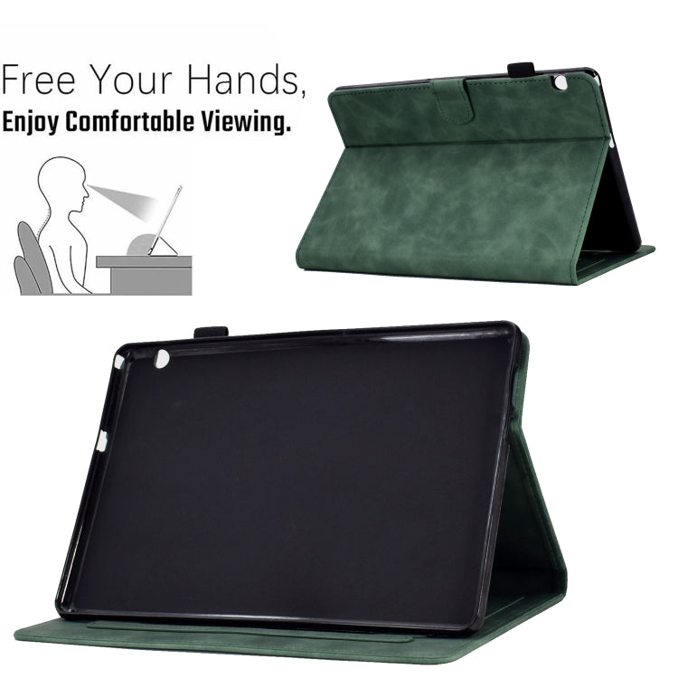For Huawei MediaPad T5 Embossed Smile Flip Tablet Leather Case