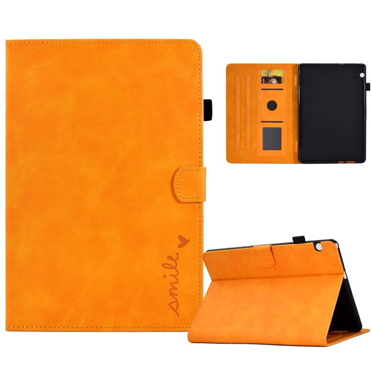 For Huawei MediaPad T5 Embossed Smile Flip Tablet Leather Case