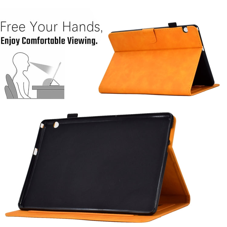 For Huawei MediaPad T5 Embossed Smile Flip Tablet Leather Case