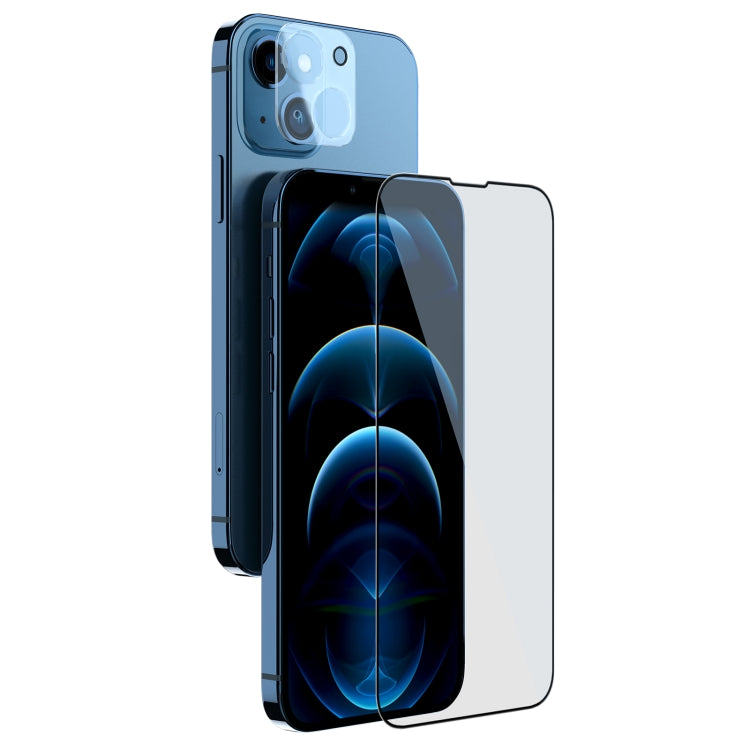 For iPhone 14 Plus NILLKIN 2 in 1 HD Full Screen Tempered Glass Film + Camera Protector Set
