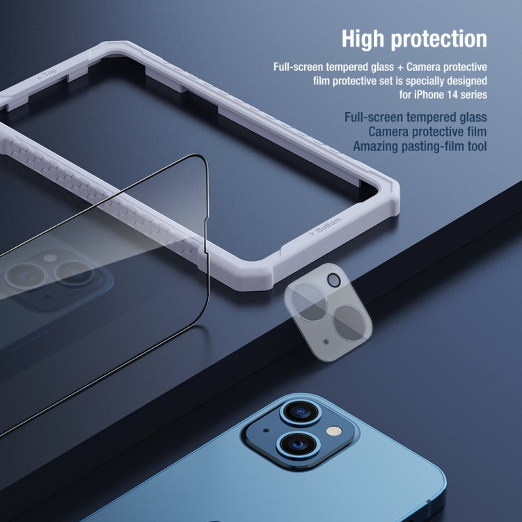 For iPhone 14 Plus NILLKIN 2 in 1 HD Full Screen Tempered Glass Film + Camera Protector Set