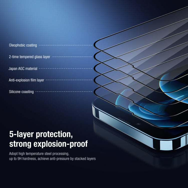 For iPhone 14 Plus NILLKIN 2 in 1 HD Full Screen Tempered Glass Film + Camera Protector Set