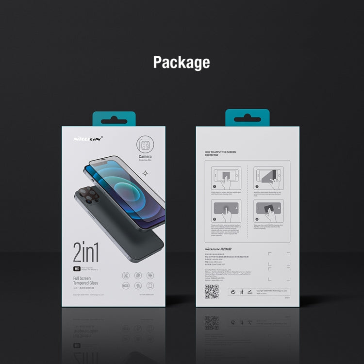 For iPhone 14 Plus NILLKIN 2 in 1 HD Full Screen Tempered Glass Film + Camera Protector Set