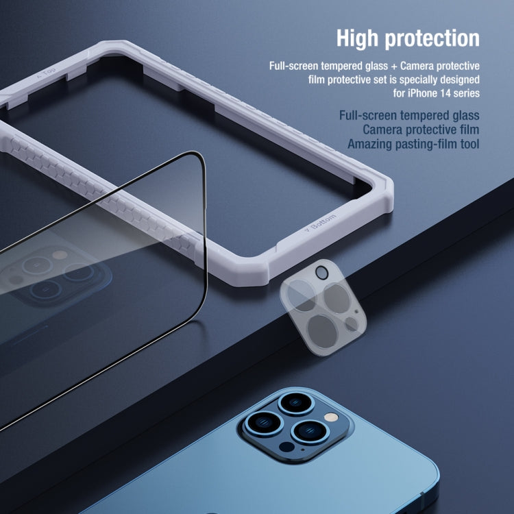 For iPhone 14 Pro NILLKIN 2 in 1 HD Full Screen Tempered Glass Film + Camera Protector Set