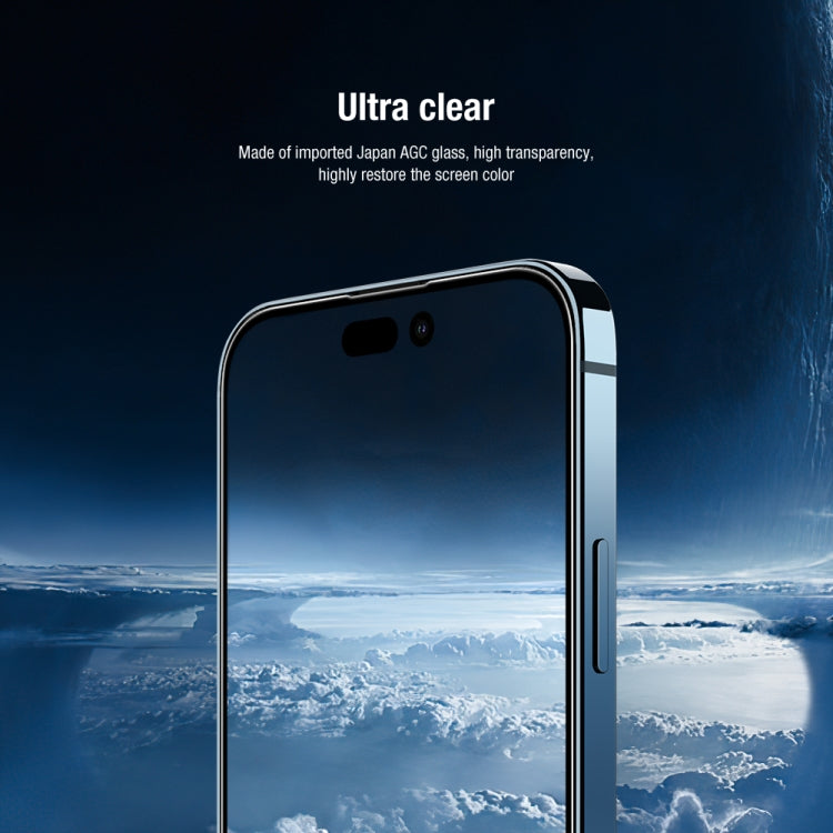 For iPhone 14 Pro NILLKIN 2 in 1 HD Full Screen Tempered Glass Film + Camera Protector Set