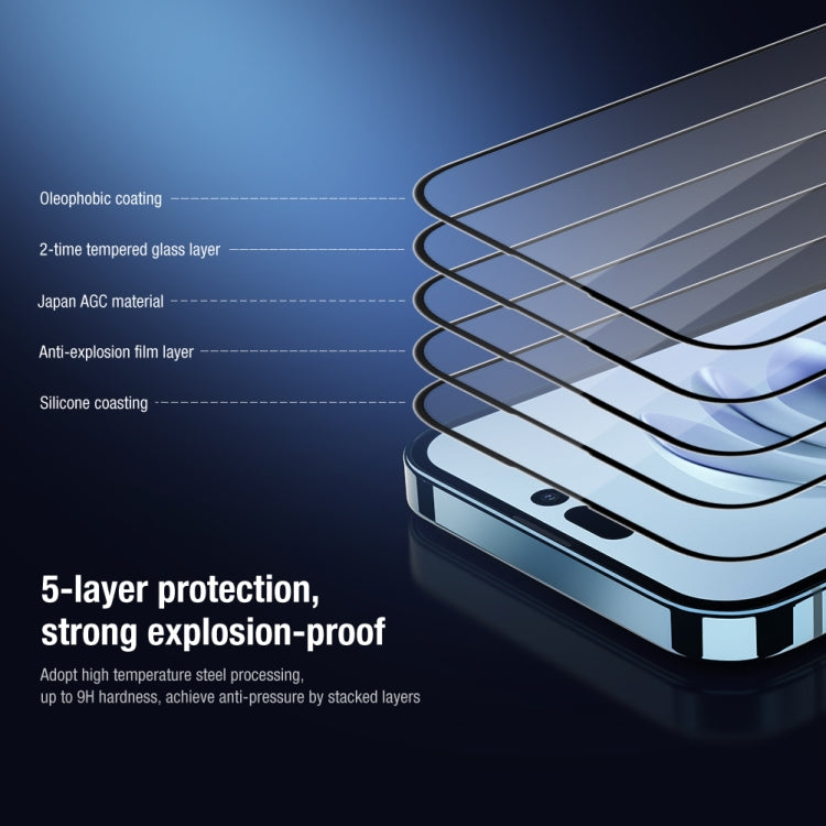 For iPhone 14 Pro NILLKIN 2 in 1 HD Full Screen Tempered Glass Film + Camera Protector Set
