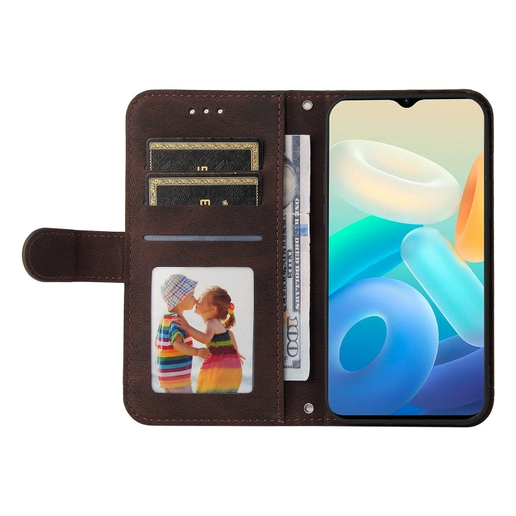 For vivo Y77 5G Skin Feel Life Tree Metal Button Leather Phone Case