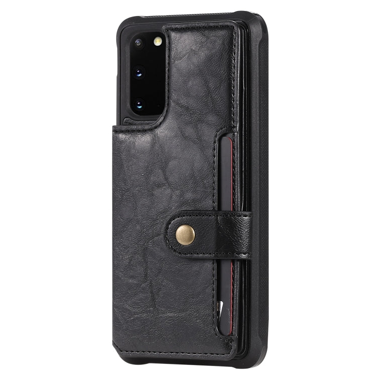 For Galaxy S20 Shockproof Horizontal Flip Protective Case with Holder & Card Slots & Wallet & Photo Frame & Short + Long Lanyard