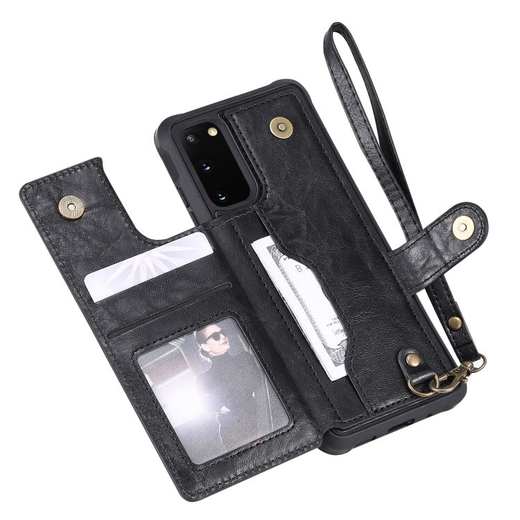 For Galaxy S20 Shockproof Horizontal Flip Protective Case with Holder & Card Slots & Wallet & Photo Frame & Short + Long Lanyard