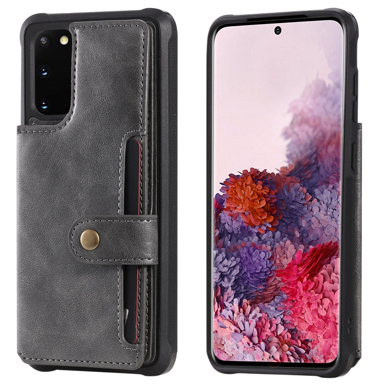 For Galaxy S20 Shockproof Horizontal Flip Protective Case with Holder & Card Slots & Wallet & Photo Frame & Short + Long Lanyard
