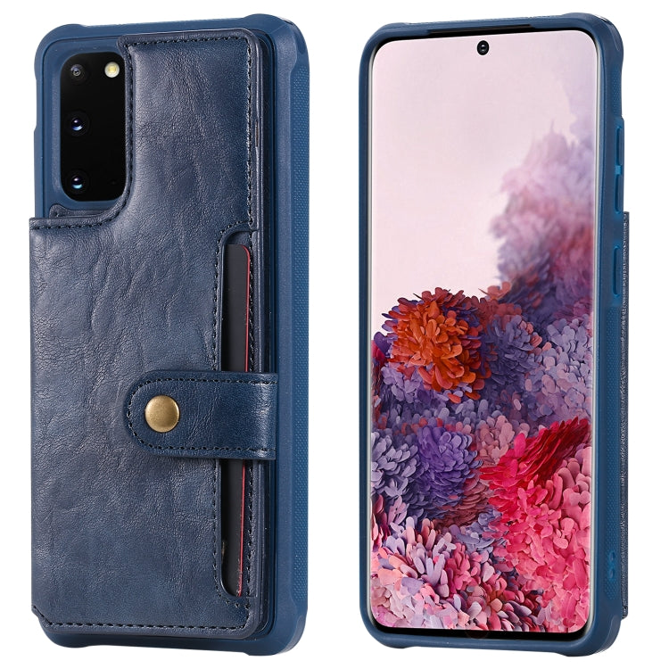 For Galaxy S20 Shockproof Horizontal Flip Protective Case with Holder & Card Slots & Wallet & Photo Frame & Short + Long Lanyard