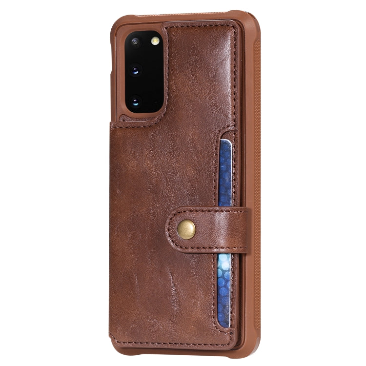 For Galaxy S20 Shockproof Horizontal Flip Protective Case with Holder & Card Slots & Wallet & Photo Frame & Short + Long Lanyard