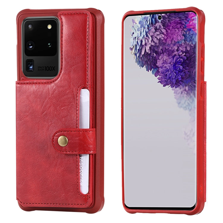 For Galaxy S20 Ultra Shockproof Horizontal Flip Protective Case with Holder & Card Slots & Wallet & Photo Frame & Short + Long Lanyard