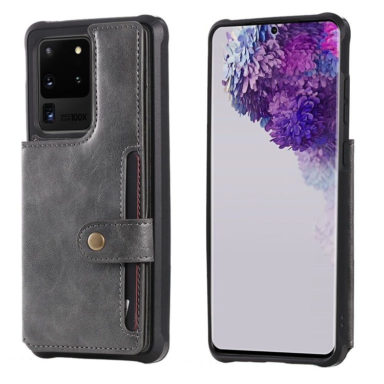For Galaxy S20 Ultra Shockproof Horizontal Flip Protective Case with Holder & Card Slots & Wallet & Photo Frame & Short + Long Lanyard