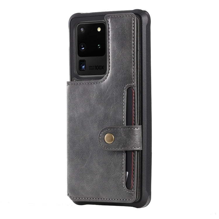 For Galaxy S20 Ultra Shockproof Horizontal Flip Protective Case with Holder & Card Slots & Wallet & Photo Frame & Short + Long Lanyard