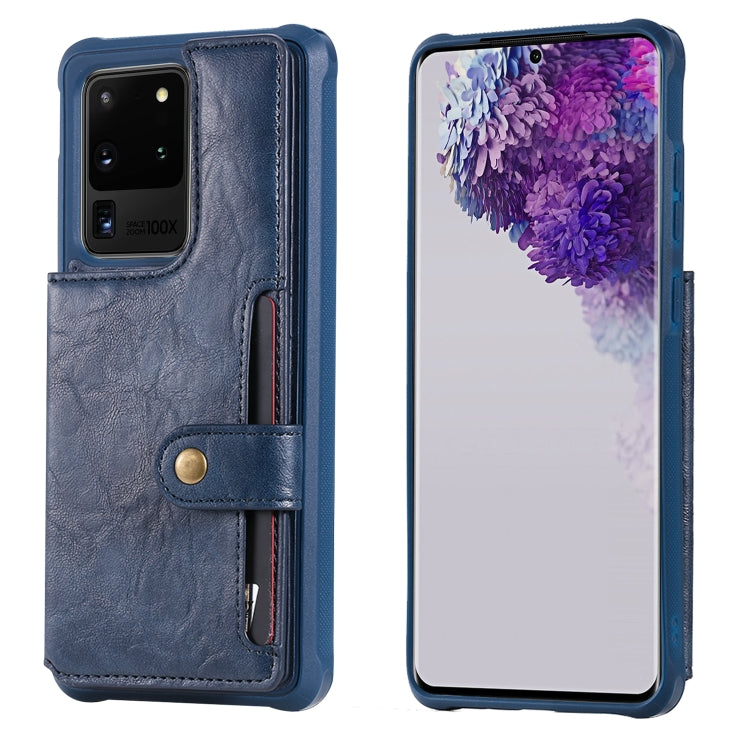 For Galaxy S20 Ultra Shockproof Horizontal Flip Protective Case with Holder & Card Slots & Wallet & Photo Frame & Short + Long Lanyard