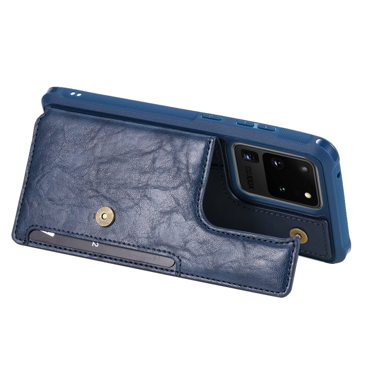For Galaxy S20 Ultra Shockproof Horizontal Flip Protective Case with Holder & Card Slots & Wallet & Photo Frame & Short + Long Lanyard