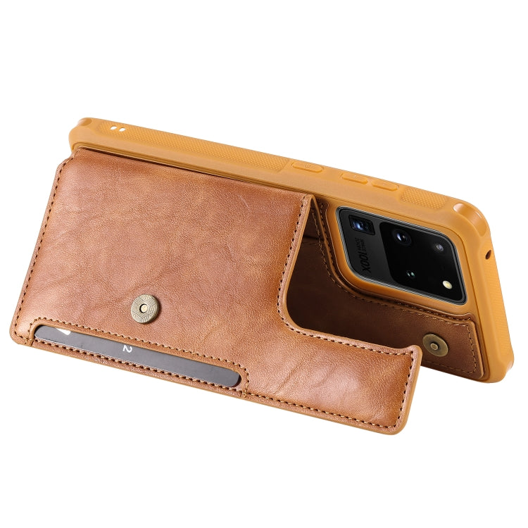 For Galaxy S20 Ultra Shockproof Horizontal Flip Protective Case with Holder & Card Slots & Wallet & Photo Frame & Short + Long Lanyard