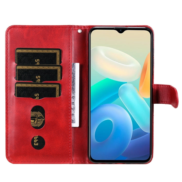 For vivo Y77 5G Calf Texture Zipper Leather Phone Case