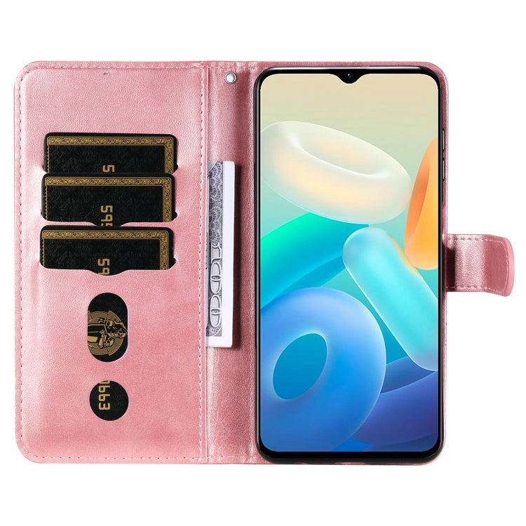 For vivo Y77 5G Calf Texture Zipper Leather Phone Case