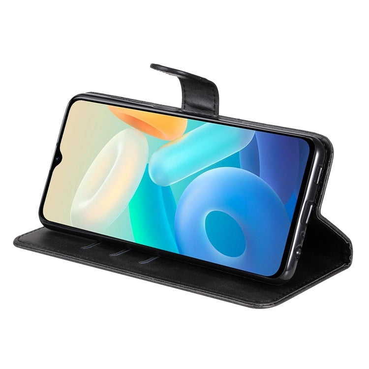 For vivo Y77 5G Calf Texture Zipper Leather Phone Case